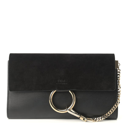 Chloe Suede Calfskin Faye Clutch Black 1 of 12