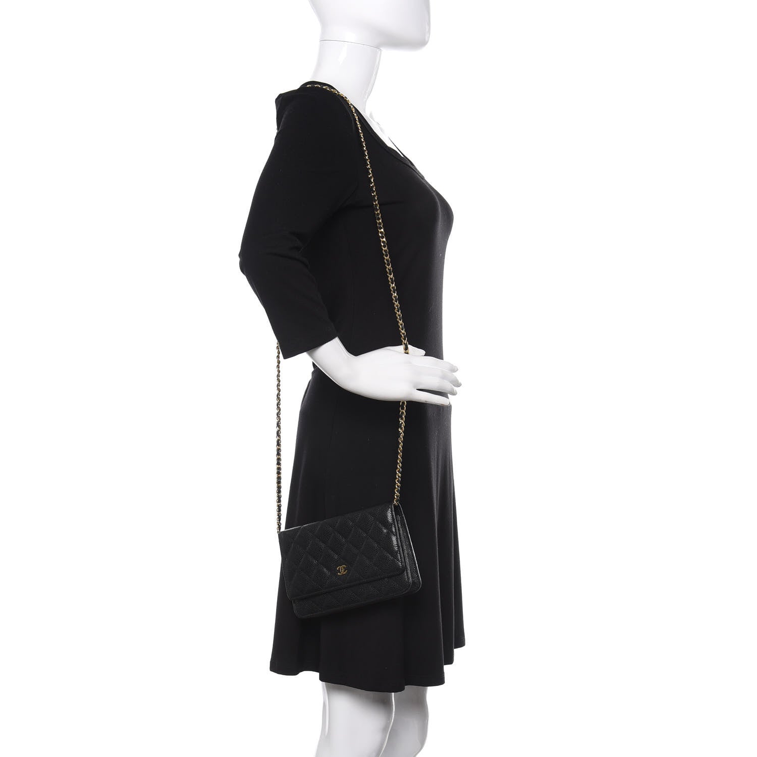 Chanel Caviar Quilted Wallet On Chain WOC Black 2 of 12