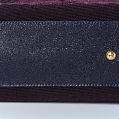 Fendi Denim Vitello Zucca Medium Peekaboo Iconic Satchel Vinaccia Blue Navy 13 of 15