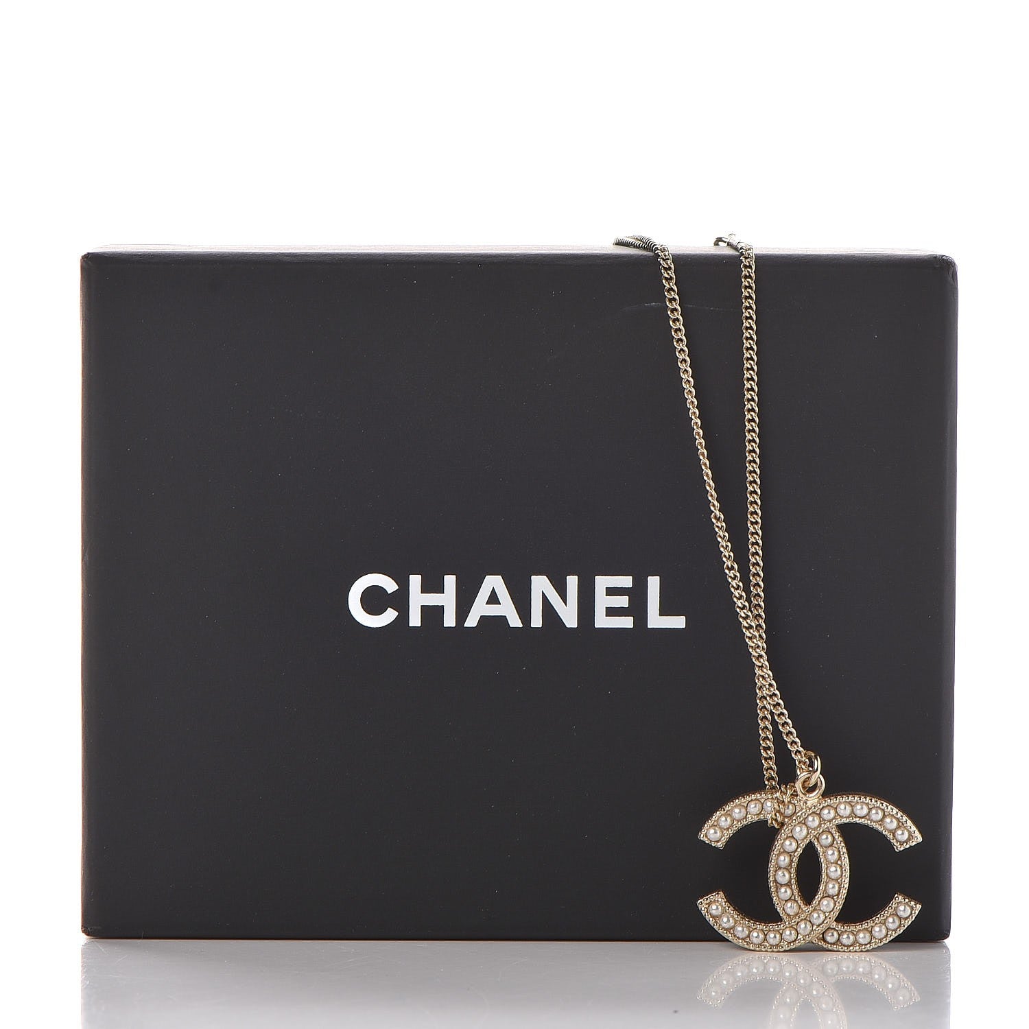 Chanel Pearl CC Pendant Necklace Gold 4 of 7