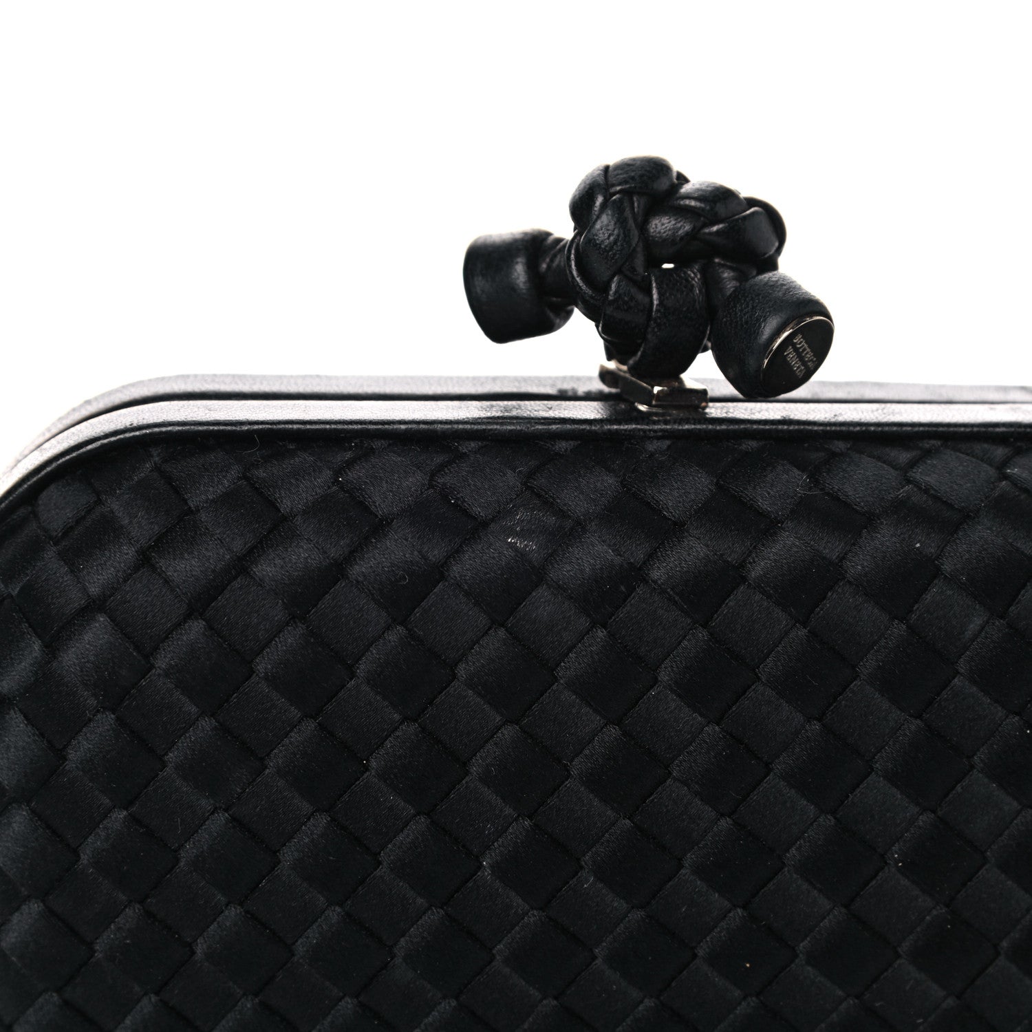 Bottega Veneta Satin Intreccio Impero Knot Clutch Black 18 of 18