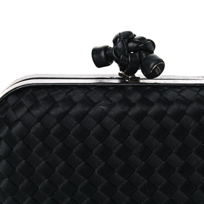 Bottega Veneta Satin Intreccio Impero Knot Clutch Black 18 of 18