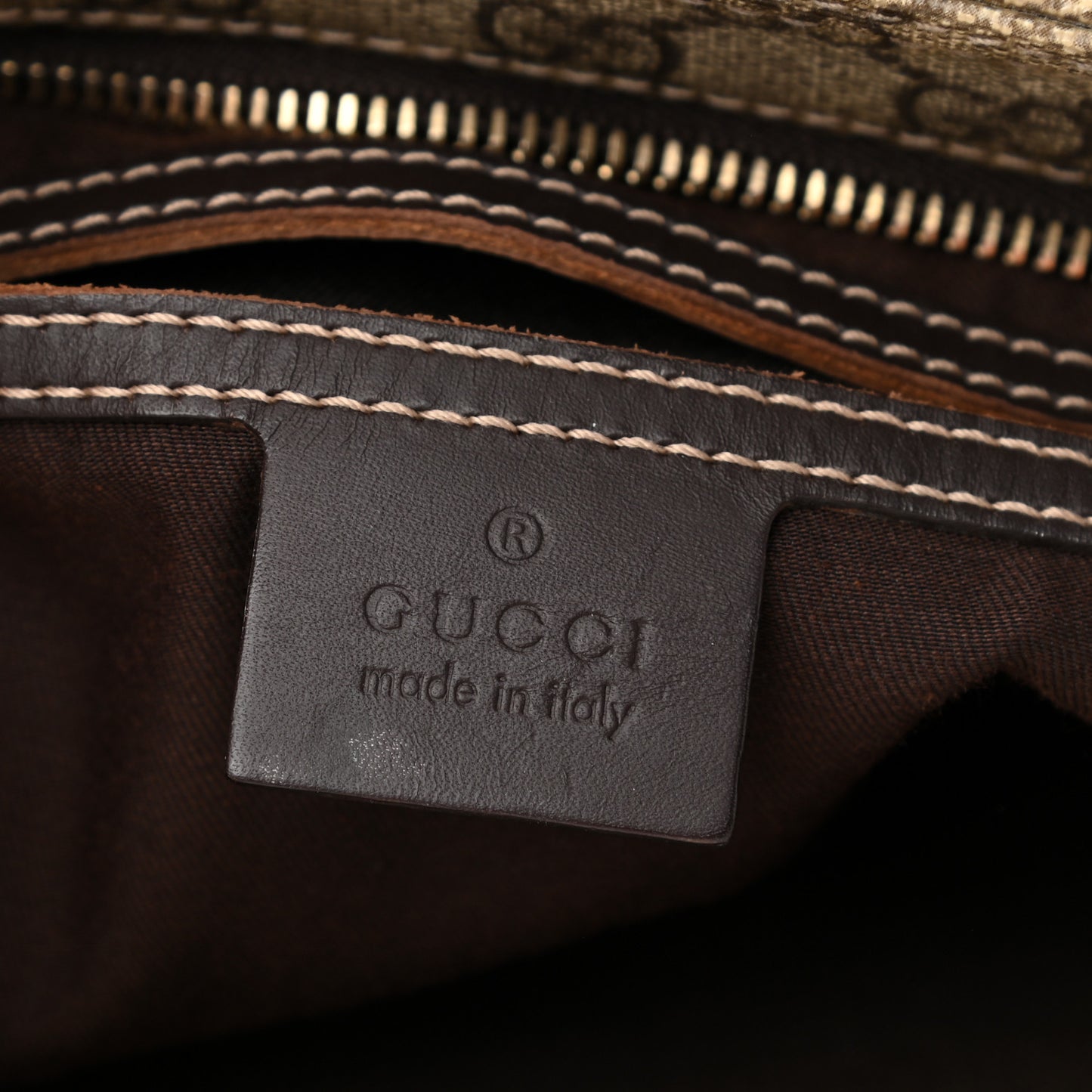 GG Supreme Monogram Medium Flat Messenger Bag Dark Brown