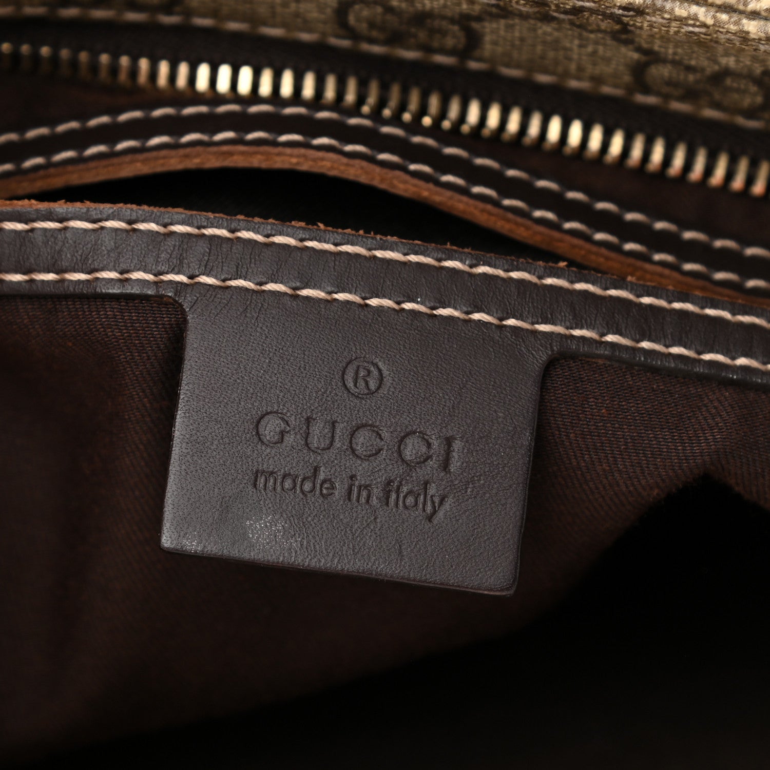 Gucci GG Supreme Monogram Medium Flat Messenger Bag Dark Brown 5 of 12