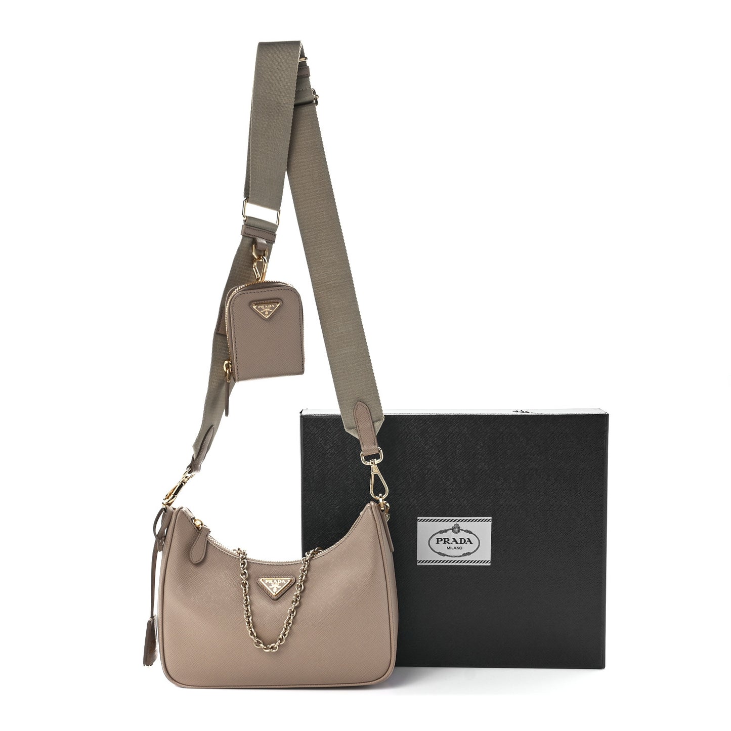 Saffiano Lux Re-Edition 2005 Shoulder Bag Cammeo