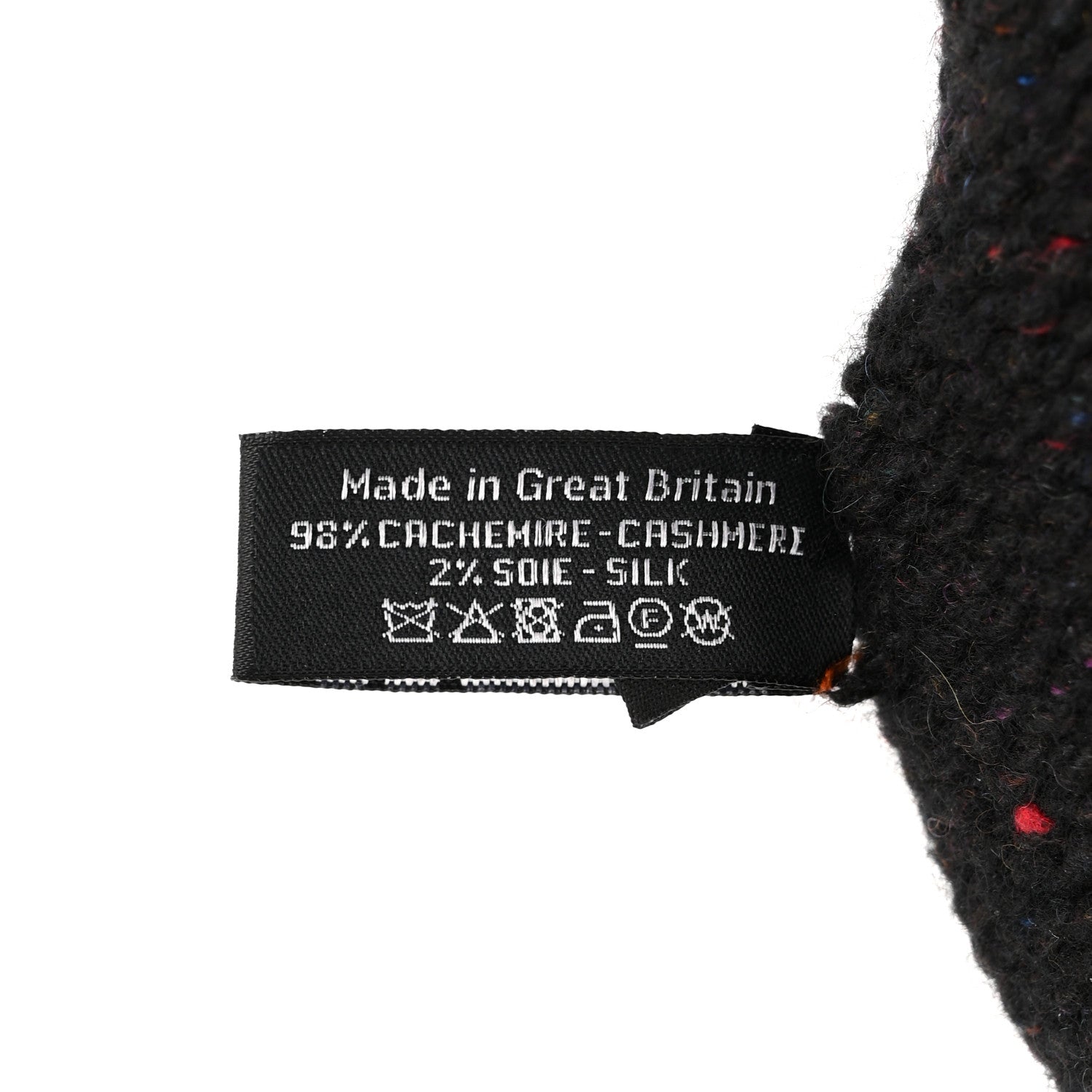 Chanel Cashmere Silk CC Beanie Hat Black Ecru 6 of 6