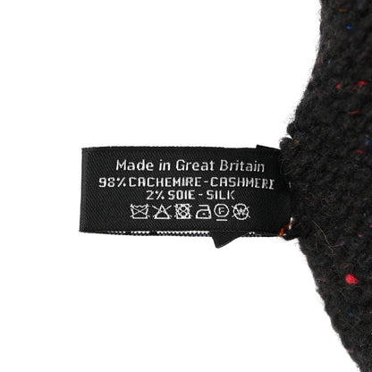 Chanel Cashmere Silk CC Beanie Hat Black Ecru 6 of 6