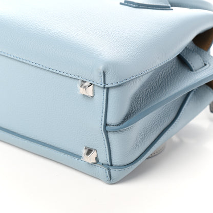 MCM Grained Calfskin Mini Milla Tote Sky Blue 9 of 9
