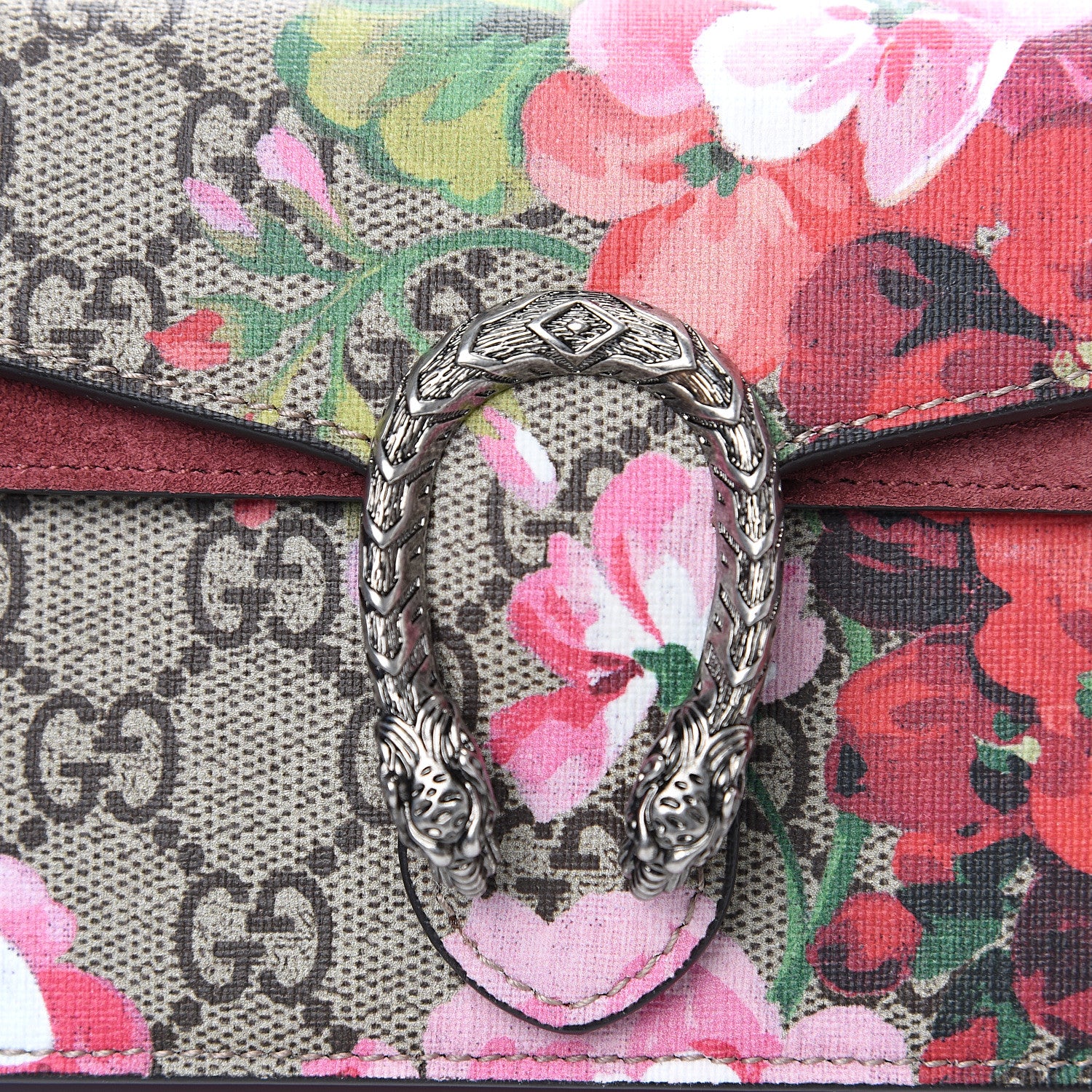 Gucci GG Supreme Monogram Blooms Super Mini Dionysus Shoulder Bag Beige Multicolor Dry Rose 6 of 12