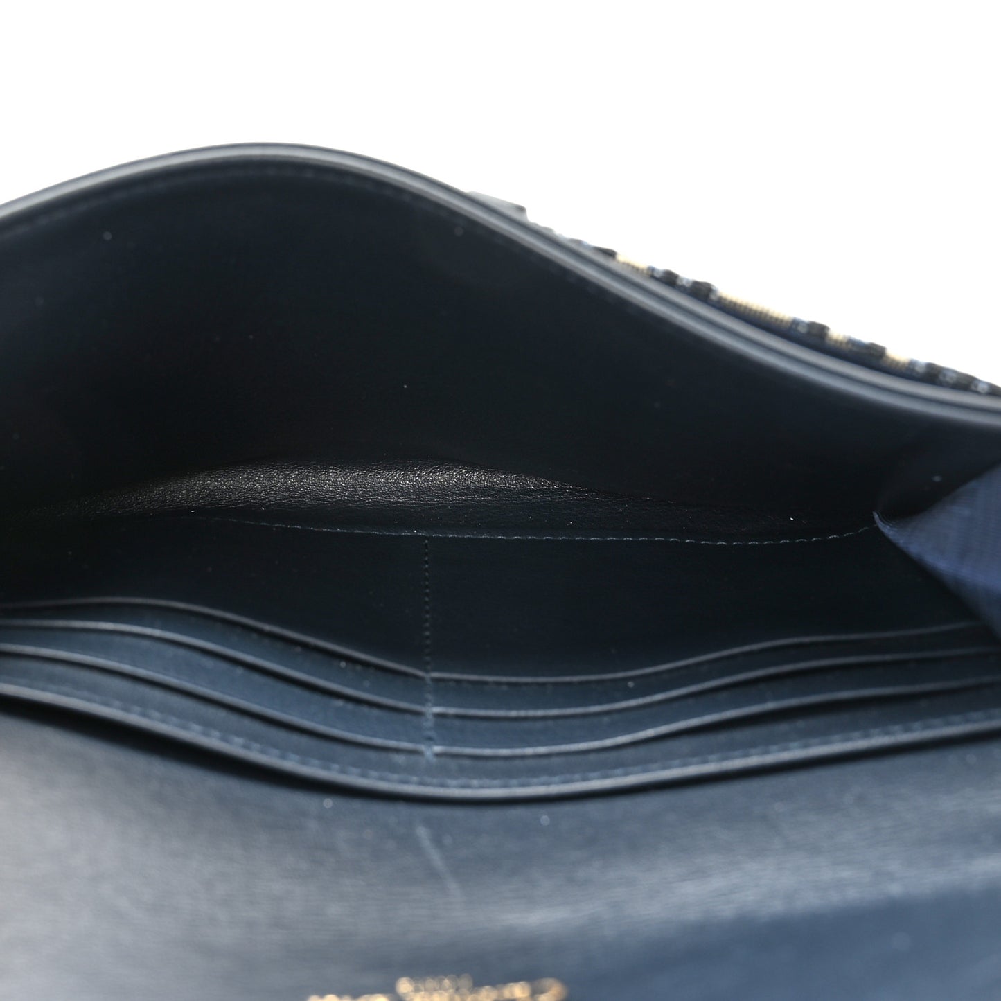 Oblique Saddle Chain Long Wallet Blue
