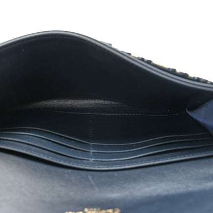 Christian Dior Oblique Saddle Chain Long Wallet Blue 6 of 10