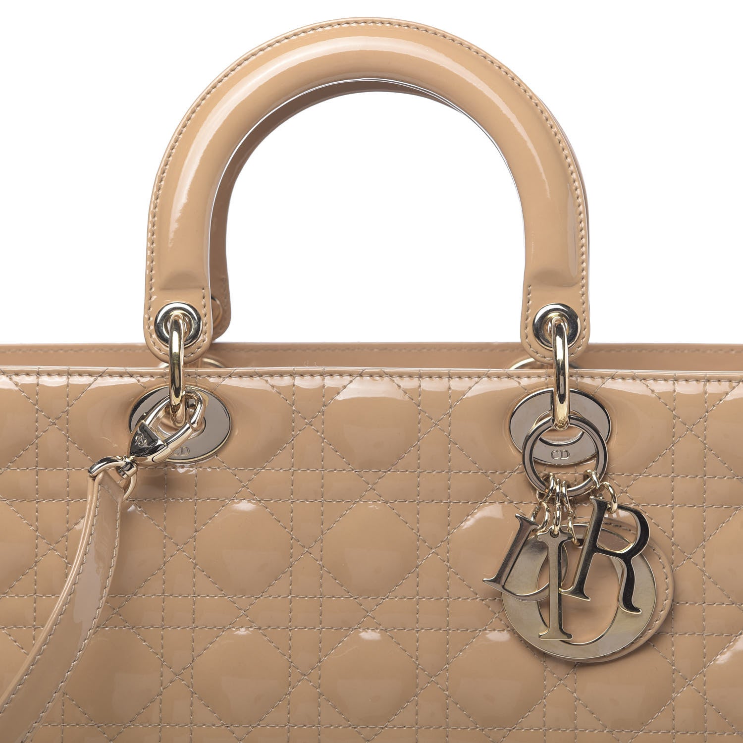 Christian Dior Patent Cannage Large Lady Dior Beige 8 of 10