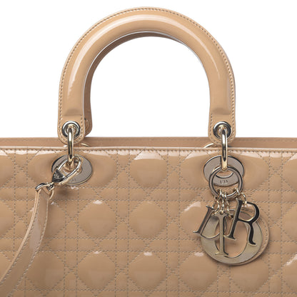 Christian Dior Patent Cannage Large Lady Dior Beige 8 of 10