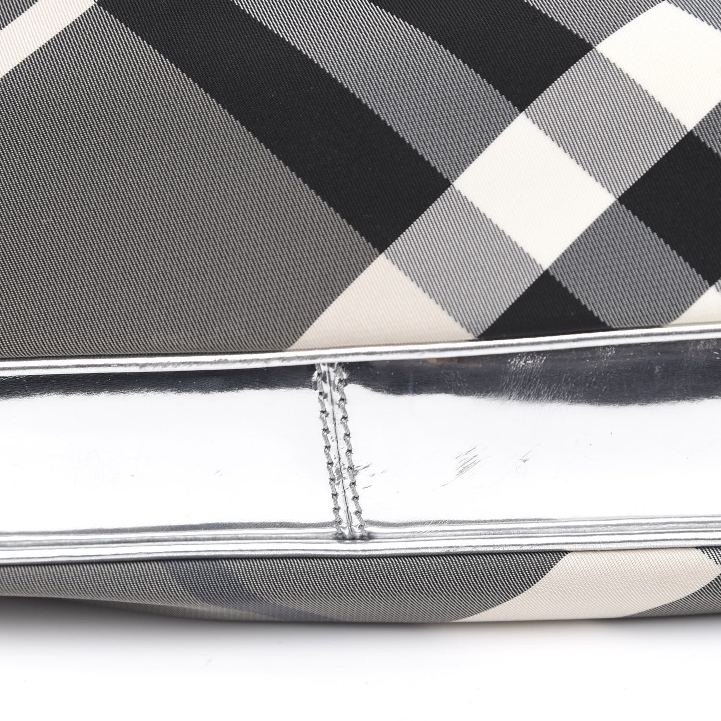 Metallic Beat Check Small Brooklyn Hobo Silver Black