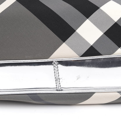 Burberry Metallic Beat Check Small Brooklyn Hobo Silver Black 9 of 14