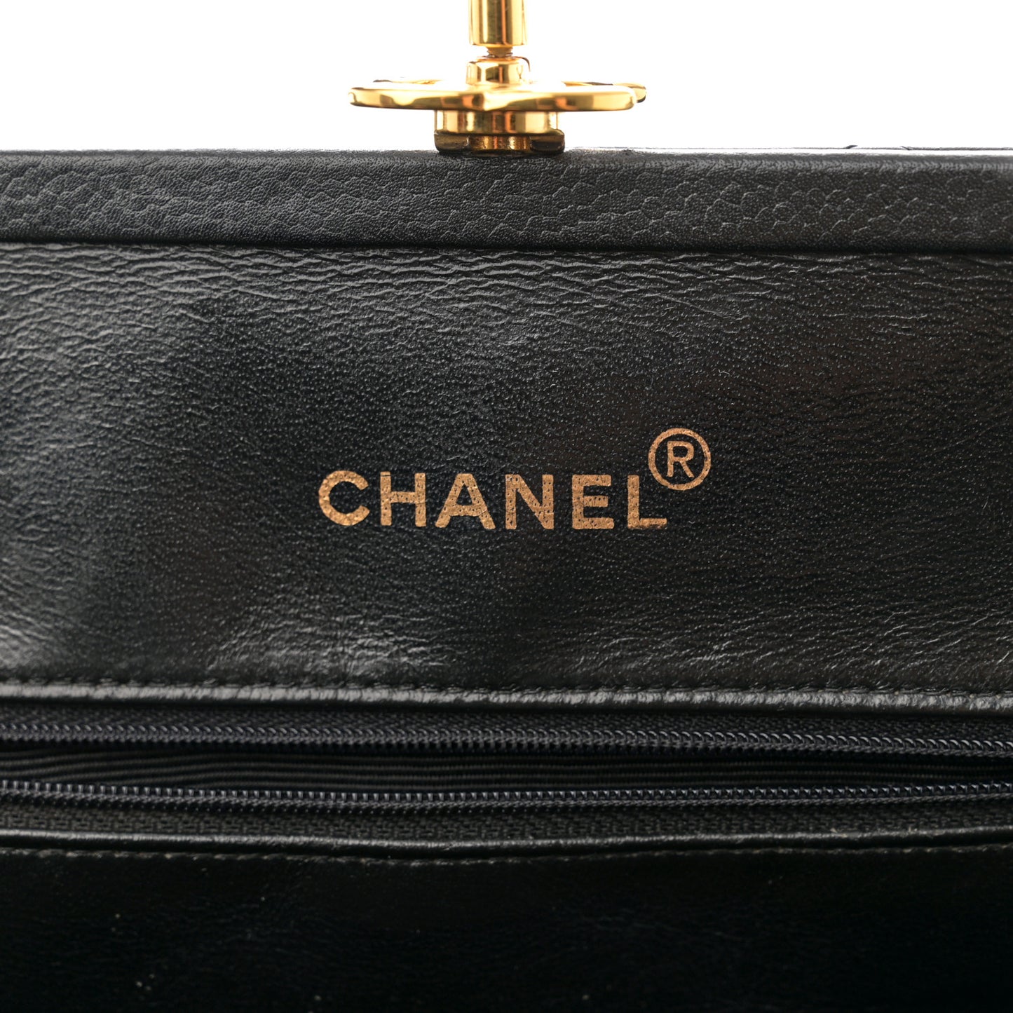 Caviar Quilted Frame Shoulder Bag Black