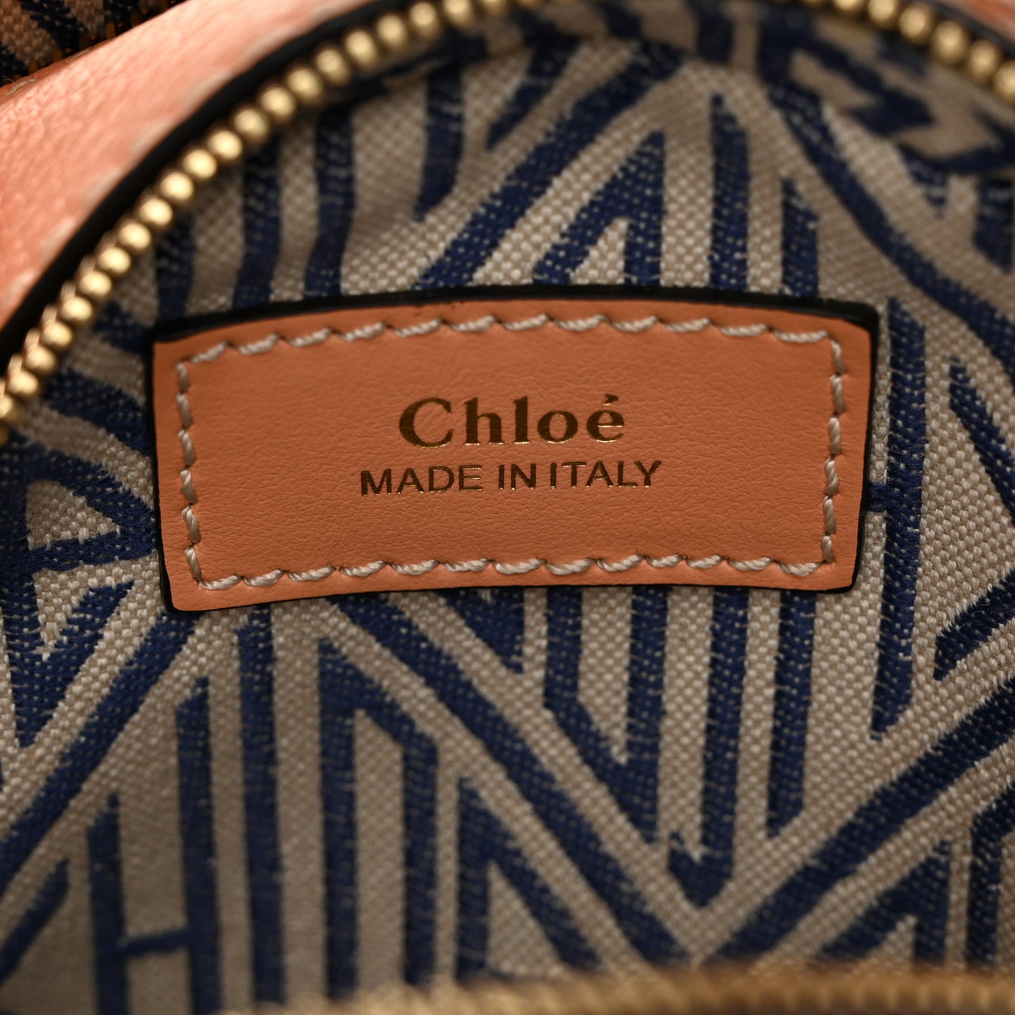 Grained Shiny Calfskin Mini Round Daria Bag Peach Bloom
