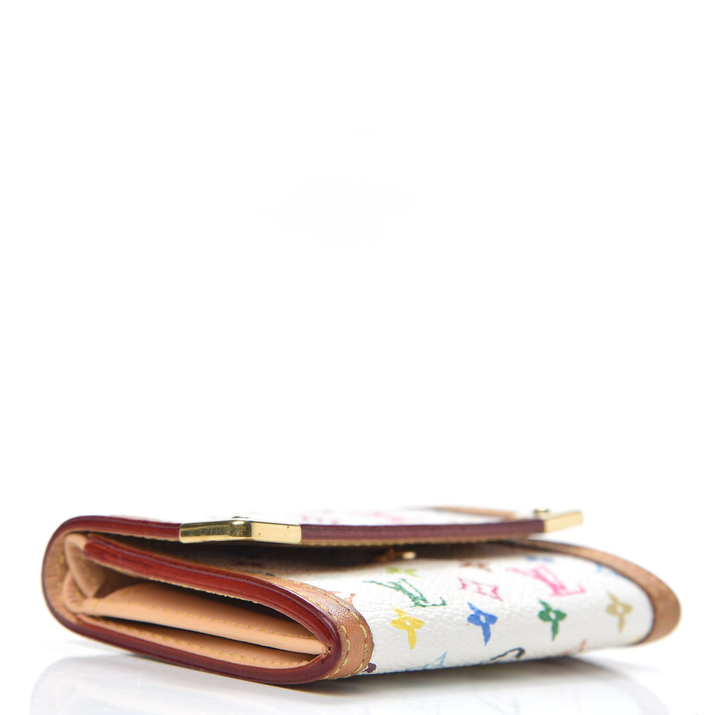 Monogram Multicolor Porte-Monnaie Plat Coin Purse White