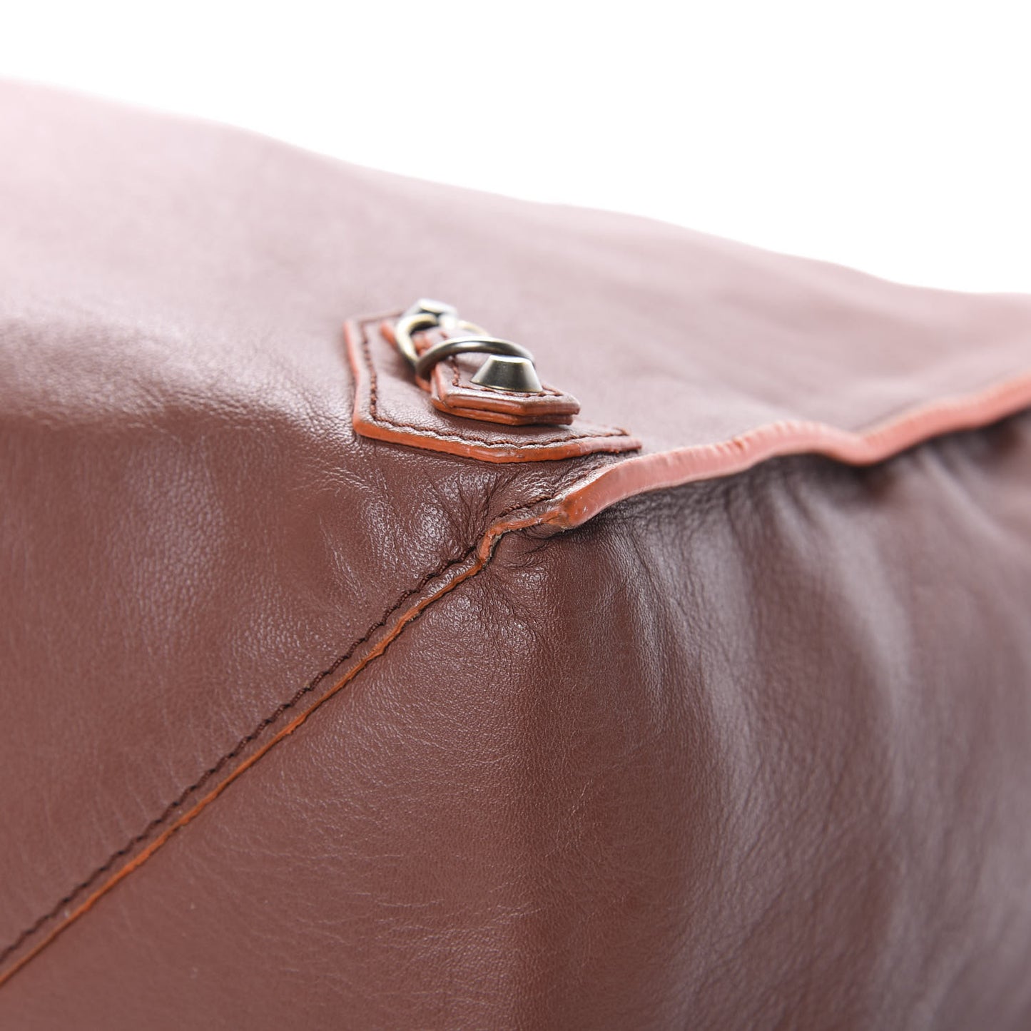 Veau Papier A4 Zip Around Tote Orange Brulee