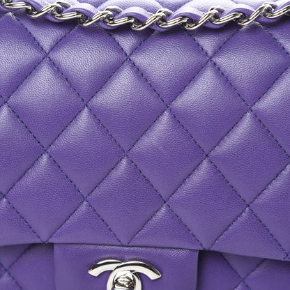 Chanel Lambskin Quilted Medium Double Flap Purple 12 of 16