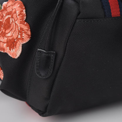 Gucci Techno Canvas Web L'Aveugle Par Amour Embroidered Double Buckle Backpack Black 9 of 10