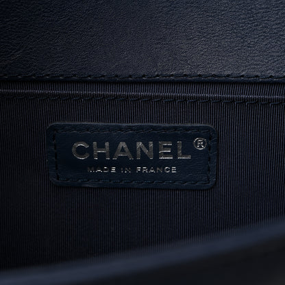Chanel Calfskin Quilted Medium Top Handle Boy Flap Blue 6 of 10