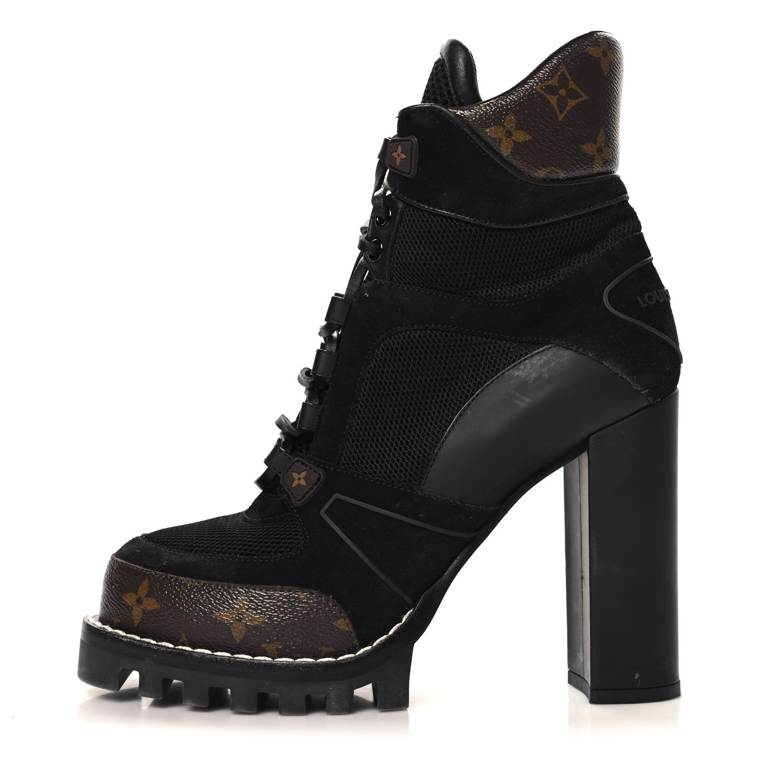 Louis Vuitton Suede Calfskin Monogram Star Trail Ankle Boots 40 Black 1 of 8