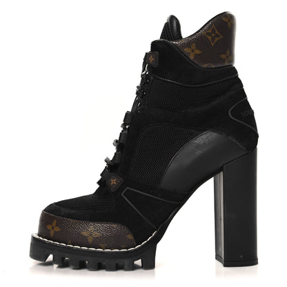 Louis Vuitton Suede Calfskin Monogram Star Trail Ankle Boots 40 Black 1 of 8