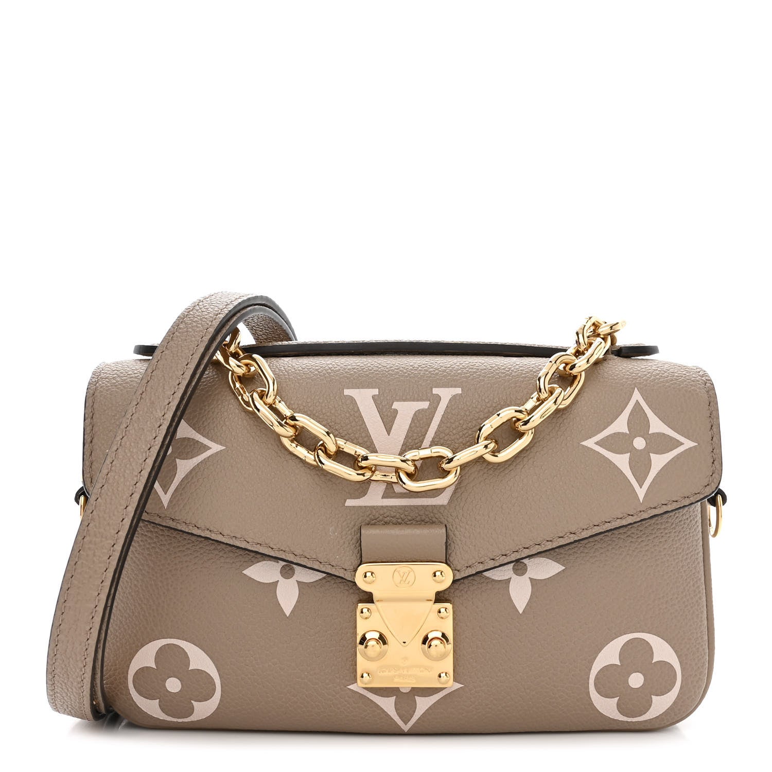 Louis Vuitton Empreinte Monogram Giant Pochette Metis East West Tourterelle Creme 1 of 10