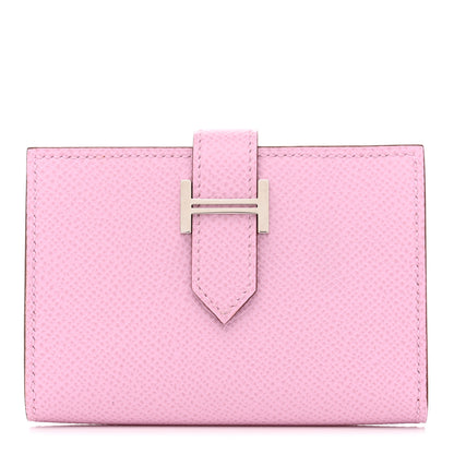Hermes Epsom Bearn Card Holder Wallet Mauve Sylvestre 1 of 8