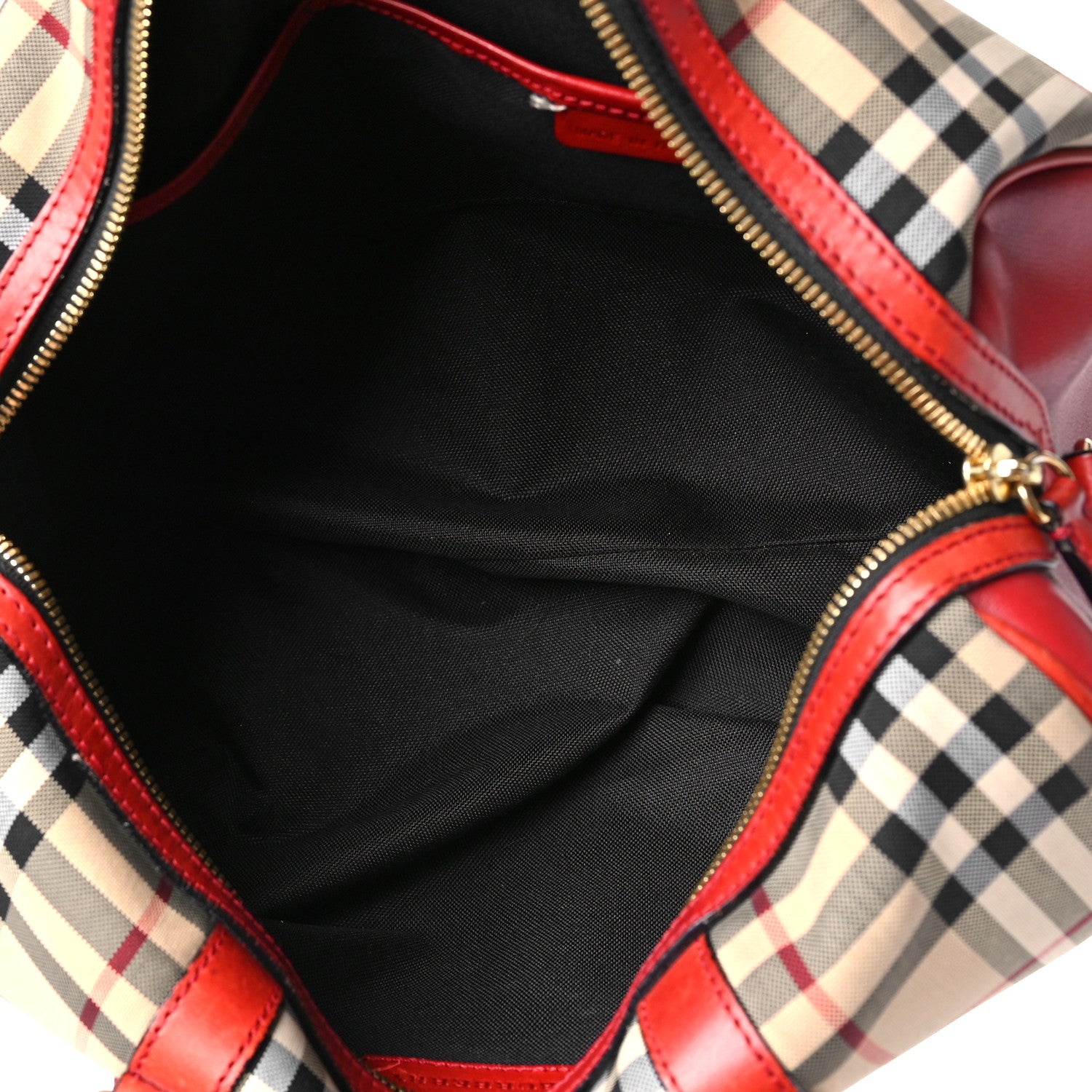 Burberry Horseferry Check Medium Alchester Bowling Bag Red 5 of 16