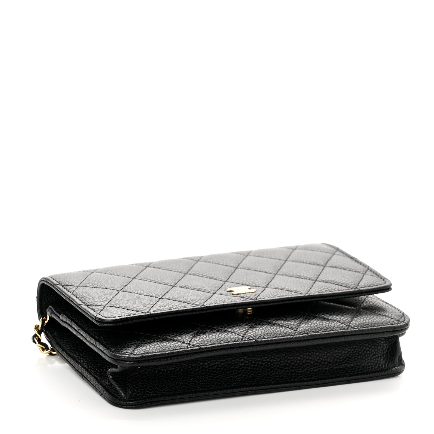 Caviar Quilted Wallet On Chain WOC Black