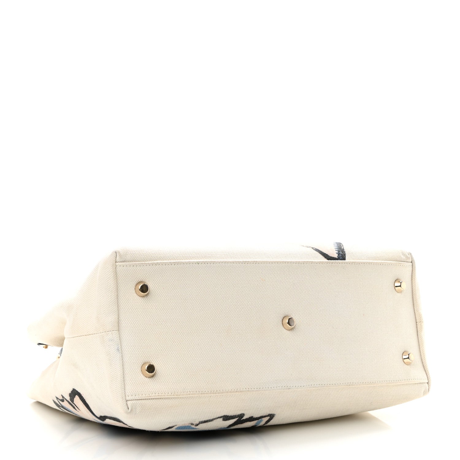 Christian Dior Canvas Printed Flower D-Light Tote White 4 of 11