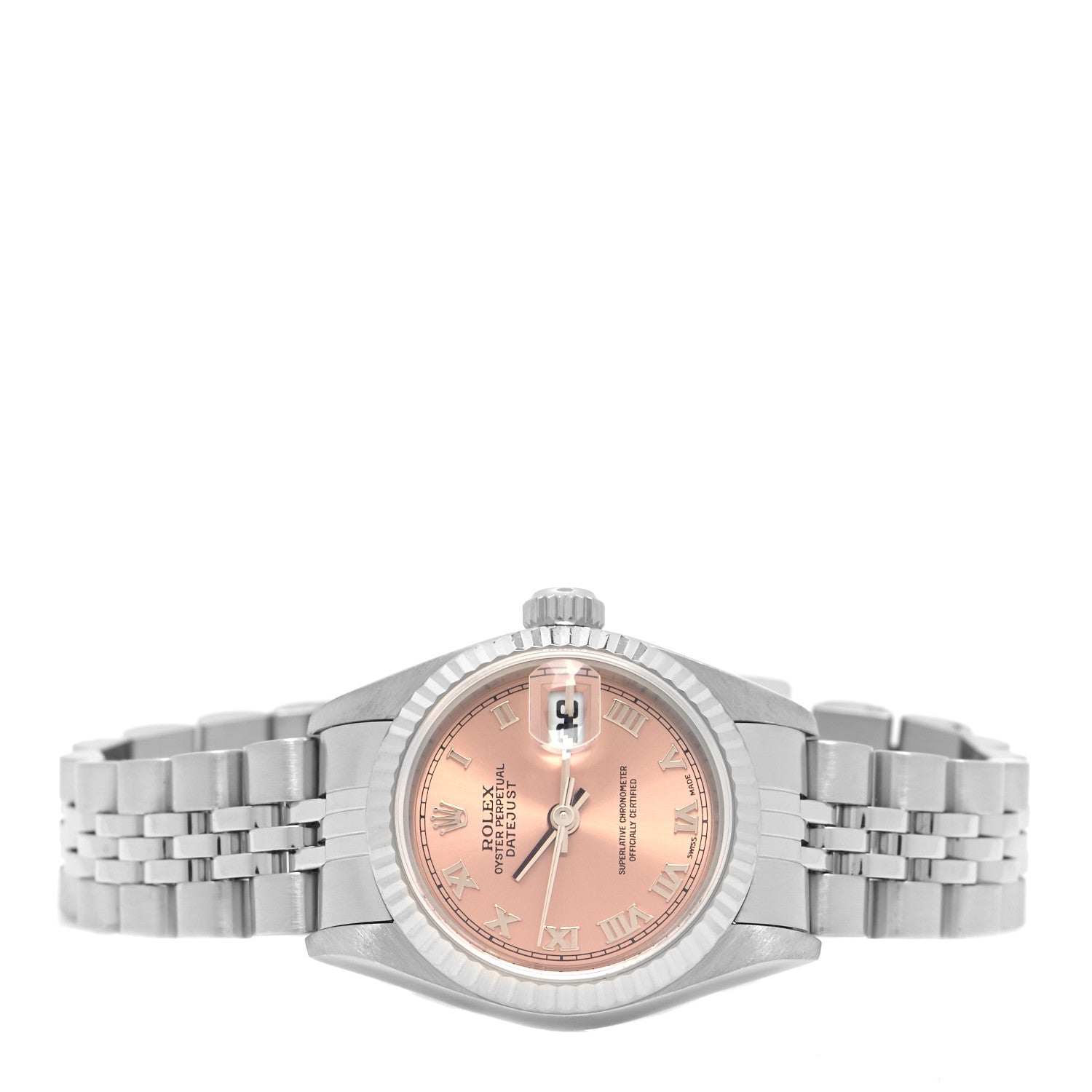 Rolex Stainless Steel 26mm Oyster Perpetual Datejust Watch Pink Roman 79174 2 of 4