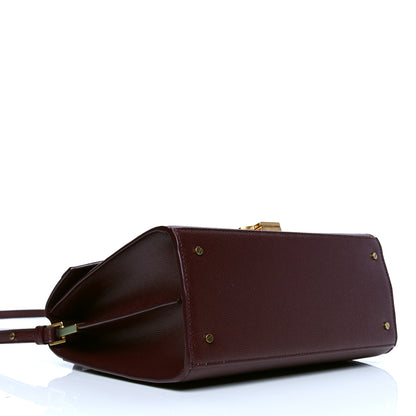 Saint Laurent Grain de Poudre Medium Classic Monogram Cassandra Top Handle Rouge Legion 3 of 4