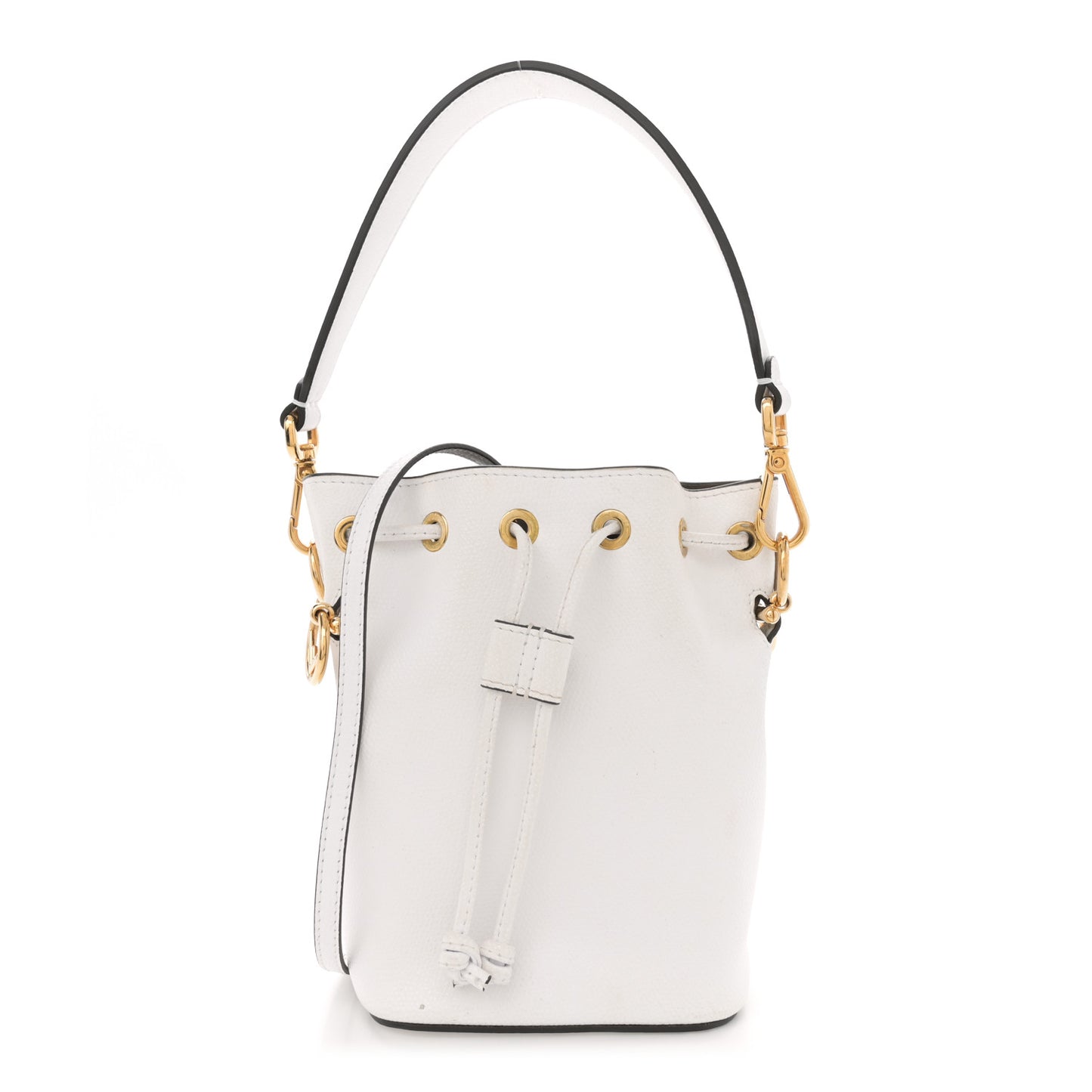 Vitello Cruise F is Fendi Mini Mon Tresor Bucket Bag Optical White