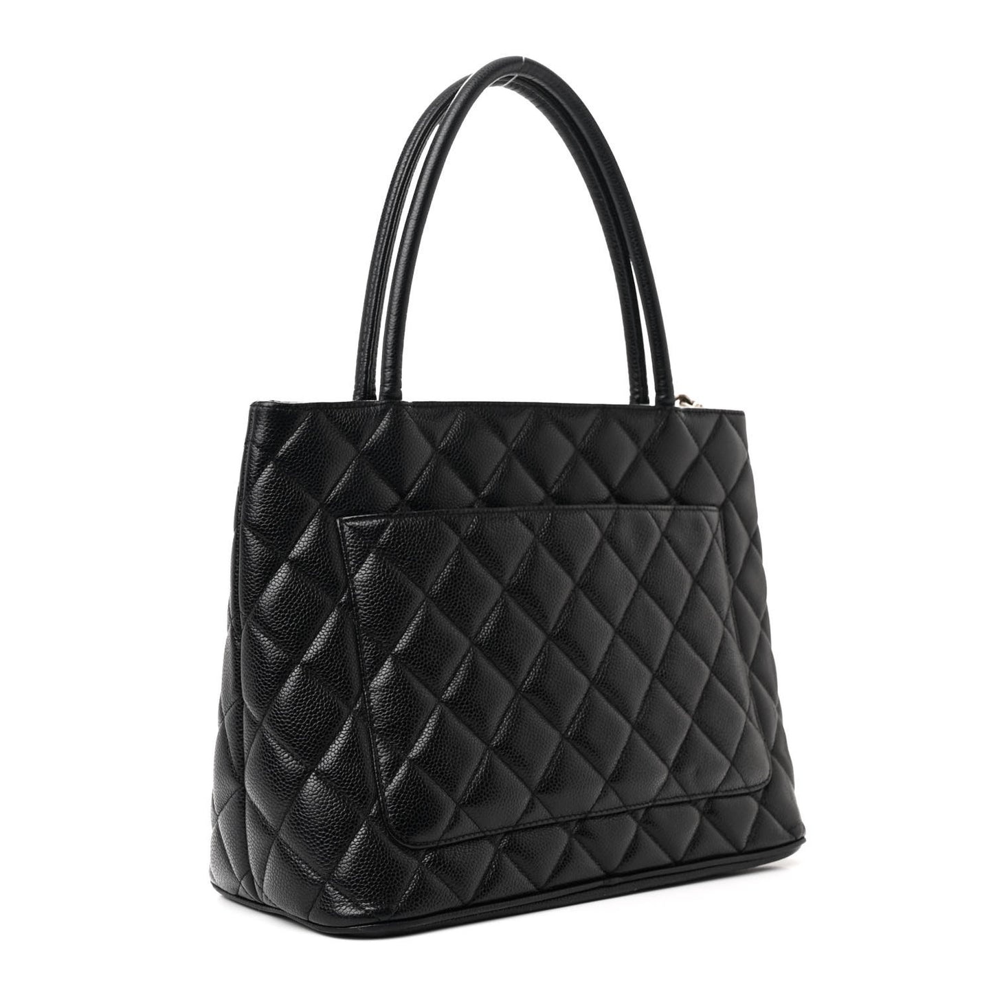 Caviar Quilted Medallion Tote Black