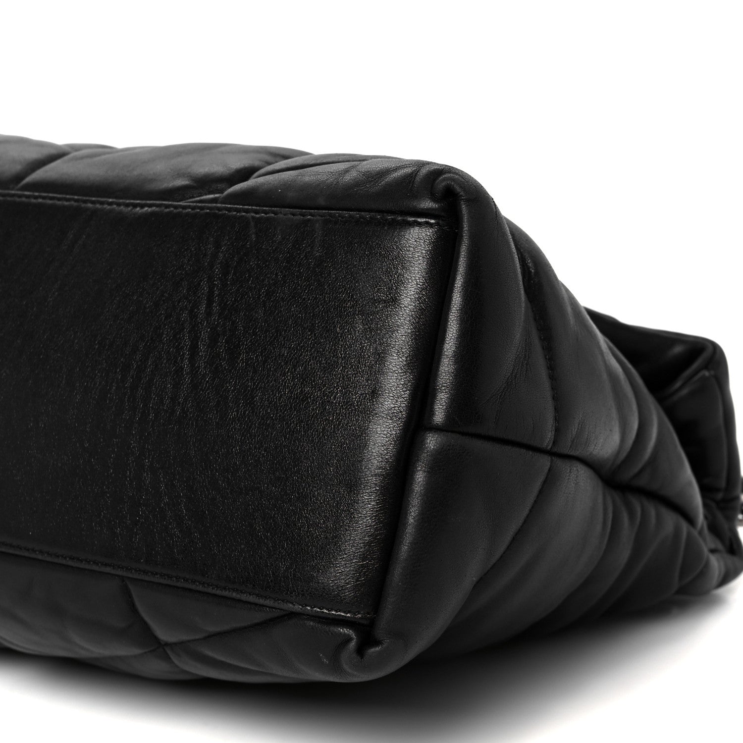 Saint Laurent Lambskin Quilted Medium Loulou Puffer Monogram Chain Satchel Black 11 of 11