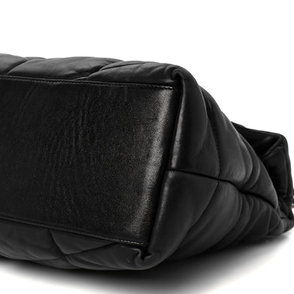 Saint Laurent Lambskin Quilted Medium Loulou Puffer Monogram Chain Satchel Black 11 of 11