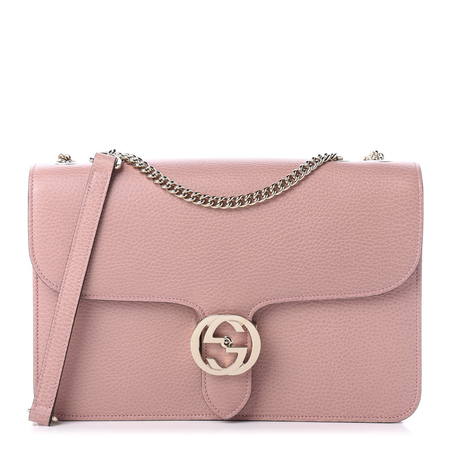 Gucci Dollar Calfskin Interlocking G Shoulder Bag Soft Pink 1 of 10
