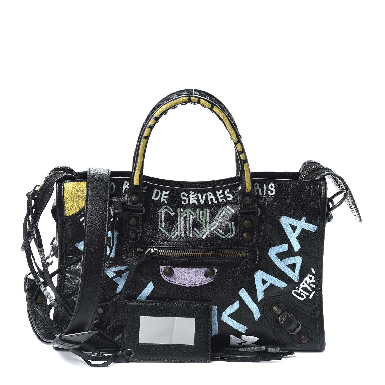 Balenciaga Agneau Graffiti All Over Classic Hardware S City Black Multicolor 1 of 10