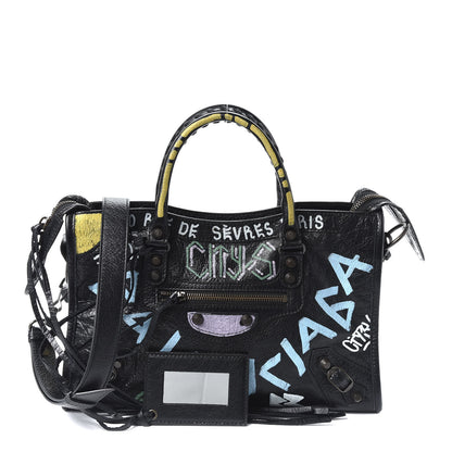 Balenciaga Agneau Graffiti All Over Classic Hardware S City Black Multicolor 1 of 10