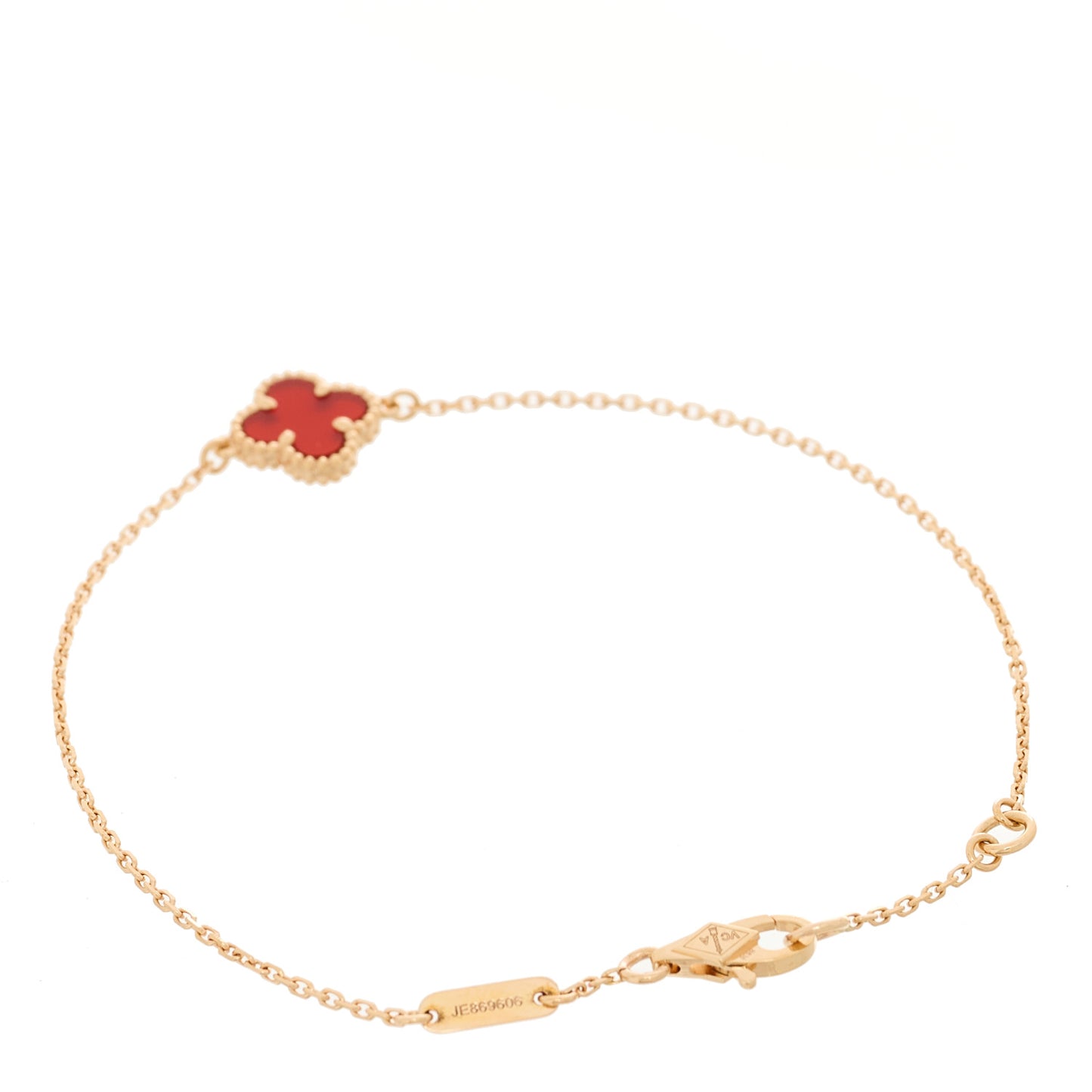 18K Rose Gold Carnelian Sweet Alhambra Bracelet