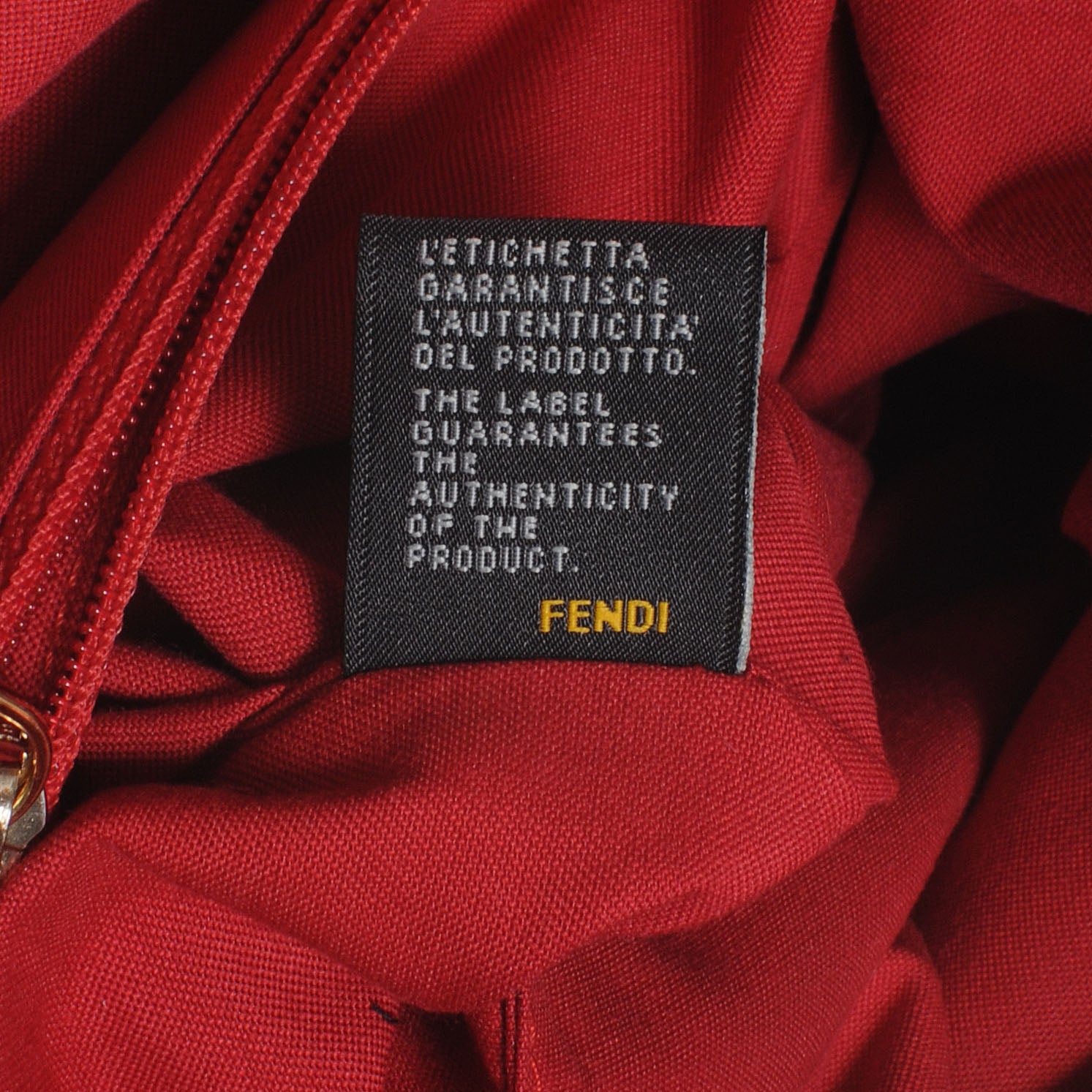 Fendi Pebbled Calfskin Medium Chameleon Tote Red 10 of 10