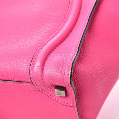 Celine Drummed Calfskin Micro Luggage Fluo Pink 12 of 14