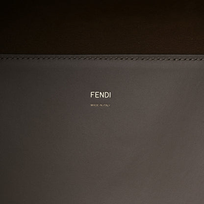 Fendi Vitello King Plexiglass Logo Embossed Medium Fendi Sunshine Shopper Tote Tortora 6 of 16