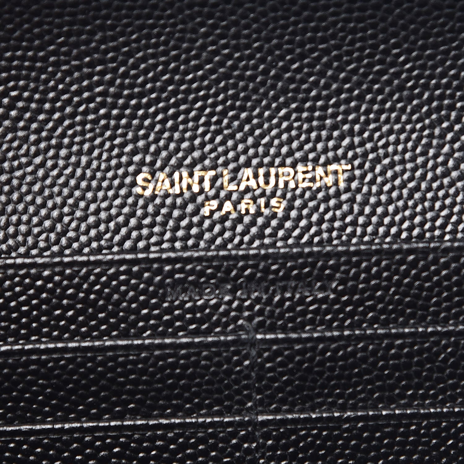 Saint Laurent Grain De Poudre Matelasse Chevron Monogram Flap Wallet Black 6 of 7
