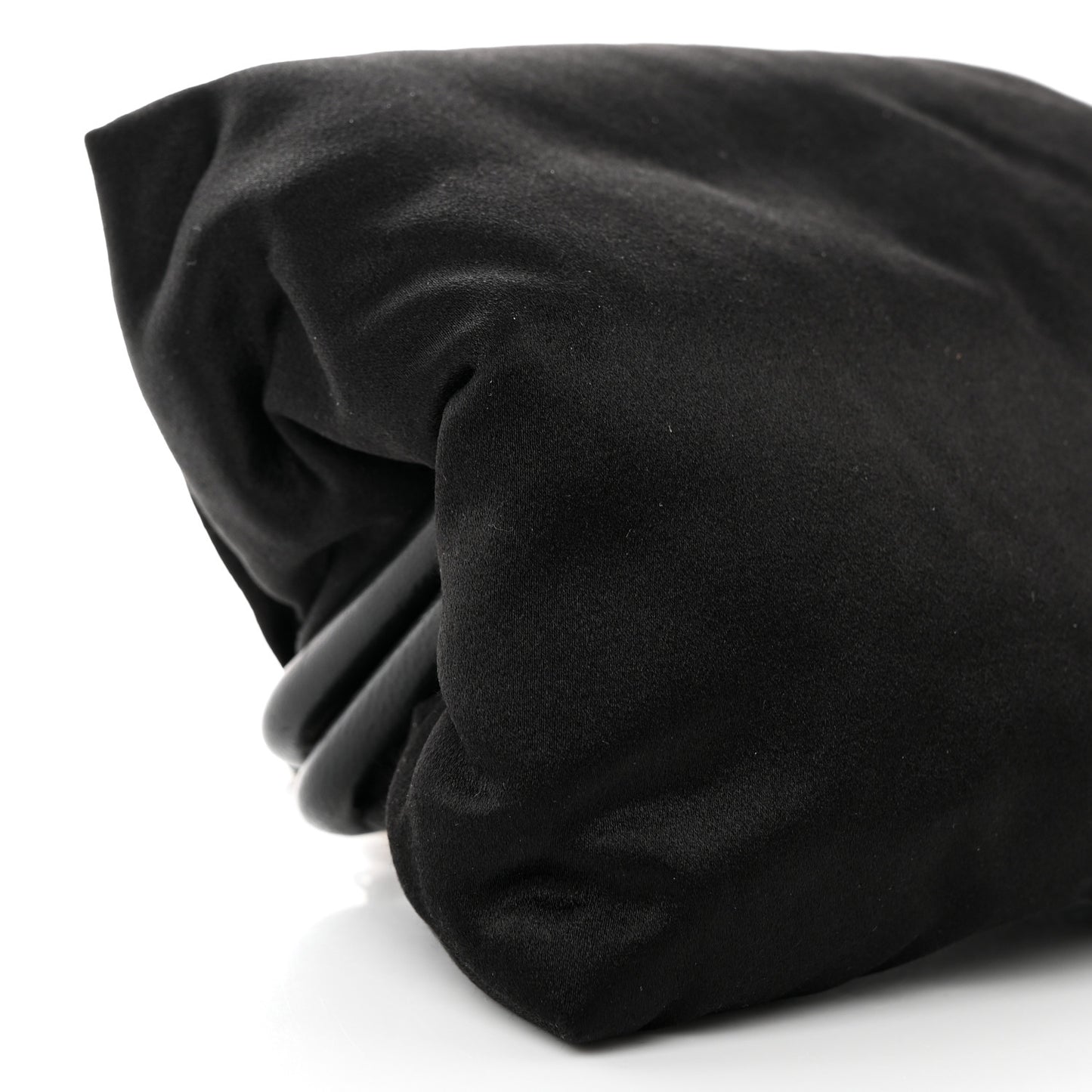 Satin Bee Kisslock Evening Bag Black