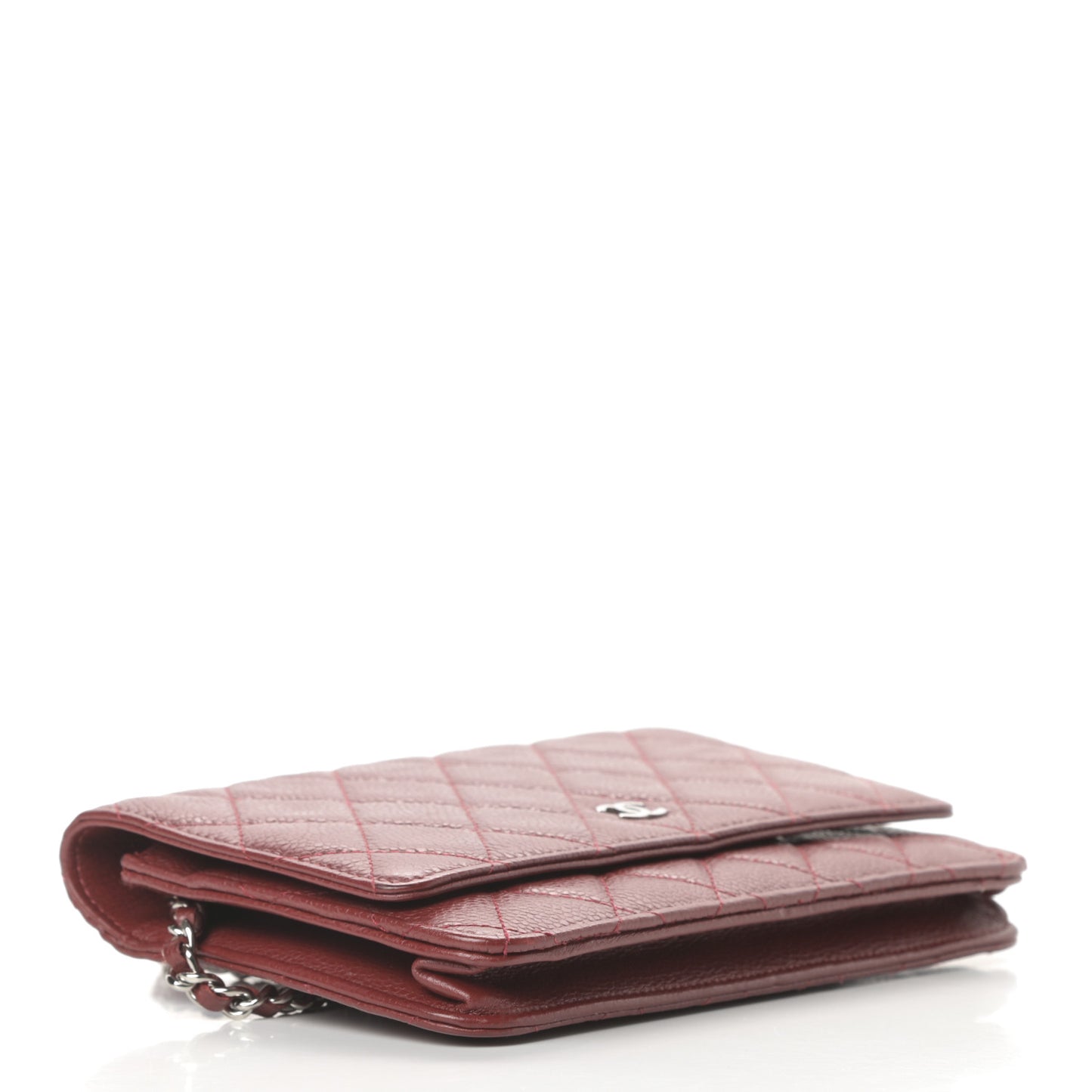 Caviar Quilted Wallet on Chain WOC Red