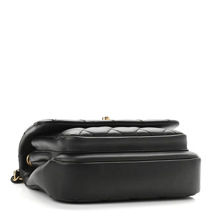 Chanel Calfskin Quilted Top Handle Flap Black 4 of 11